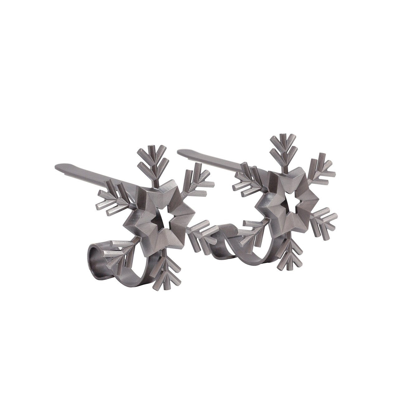 Haute Decor MantleClip Stocking Holders with Removable ZINC Alloy/Winter and Christmas Holiday Icons (2-Pack Snowflake)